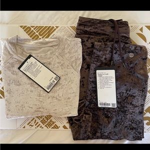 Lululemon Crushed velvet crew and joggers